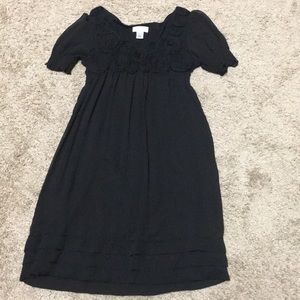 LOFT Black Sheer Babydoll Dress